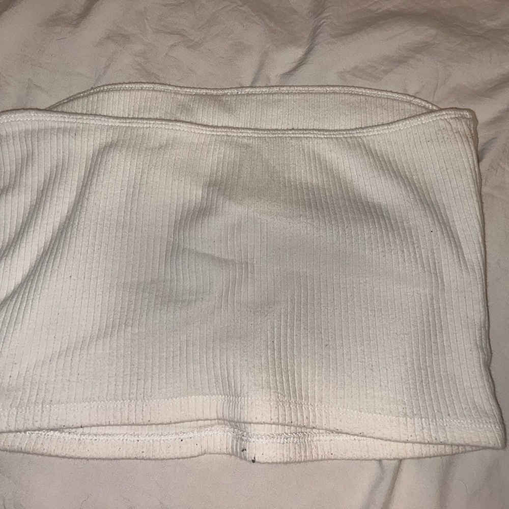 White Ribbed Tube Top - Picture 2 of 3